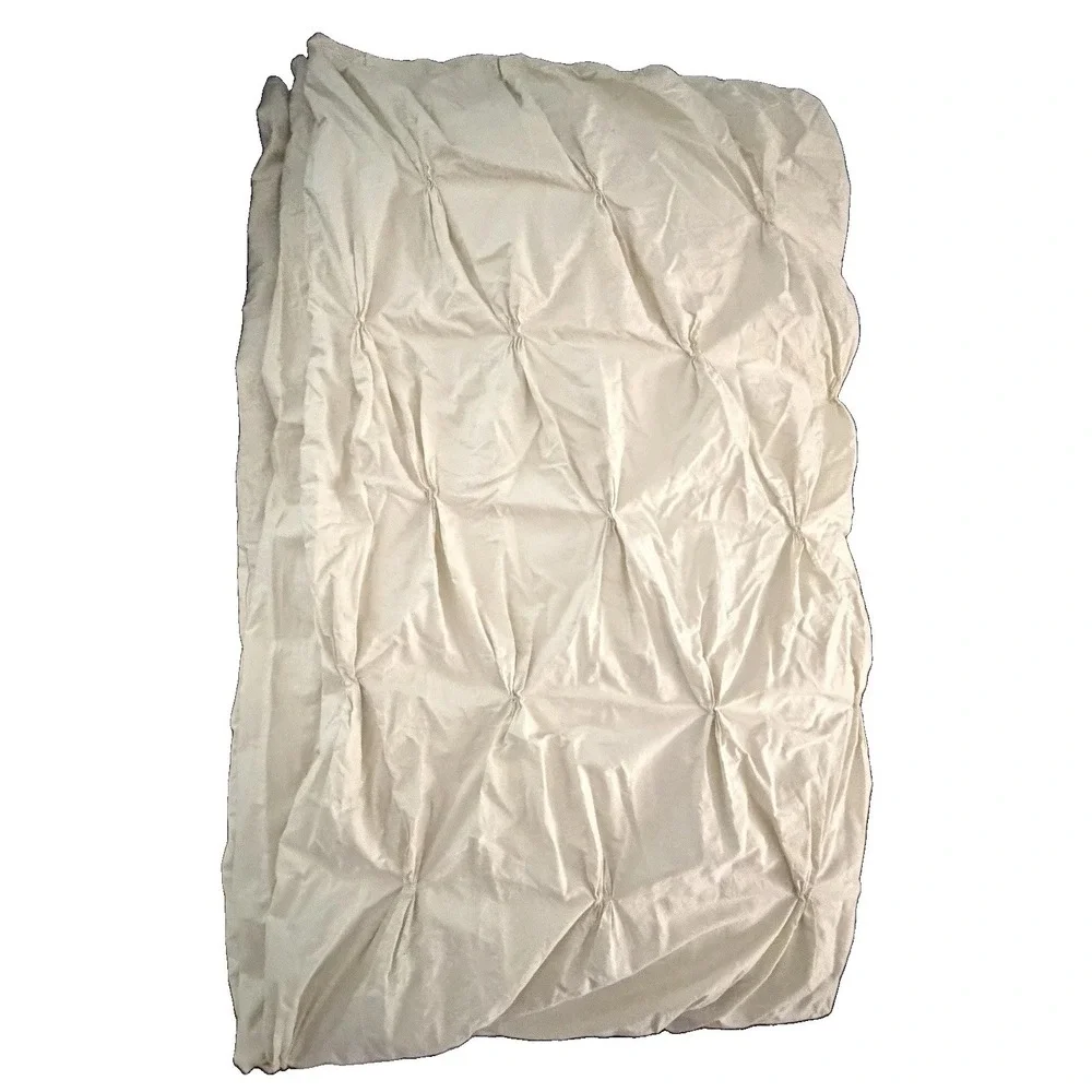 West Elm King Pintuck Duvet Cover Set Standard Shams 3 PCS Celery Organic Cotton